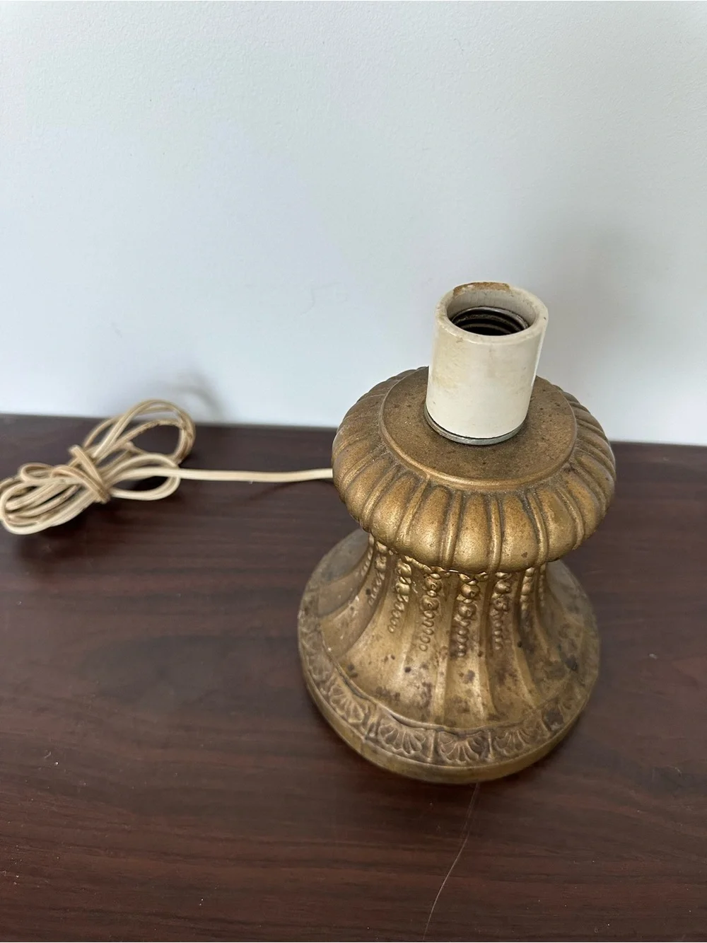 Vintage Decorative Lamp Base in Metallic Gold